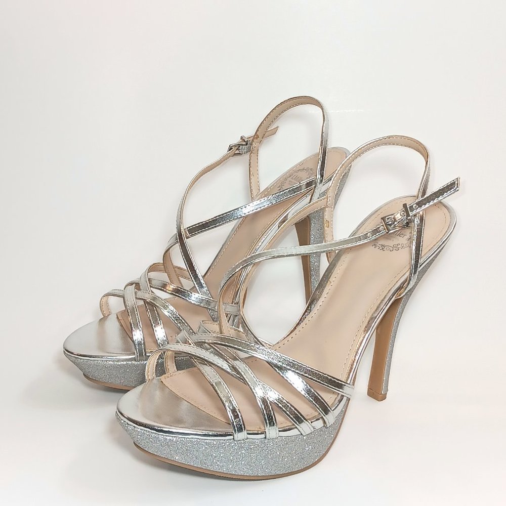 I Miller Womens Julissa Silver Platform Stiletto Heels Size 9